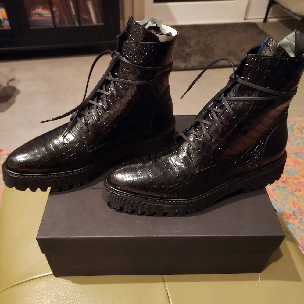 NIB Freda Salvador EMI Lug sole lace up combat boots, size 8.5 - Picture 5 of 10